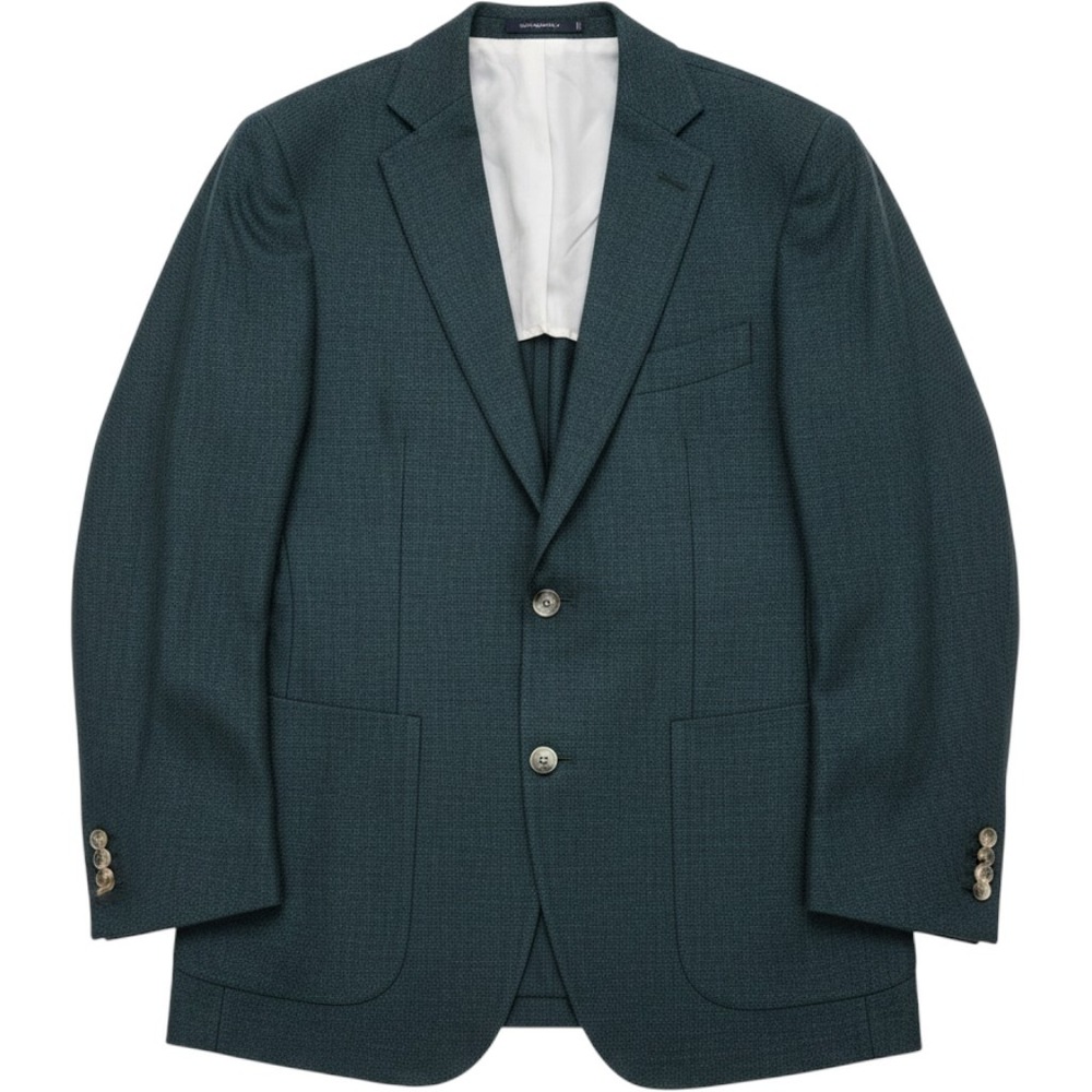 Suitsupply Havana Patch Slim Blazer Men 42R Emerald Green Wool Linen Silk Cashme